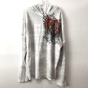 Affliction Mens 3XL Live Fast Graphic Hoodie